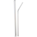 [118] 8" White Plastic Straw Flexible Paper Wrapped