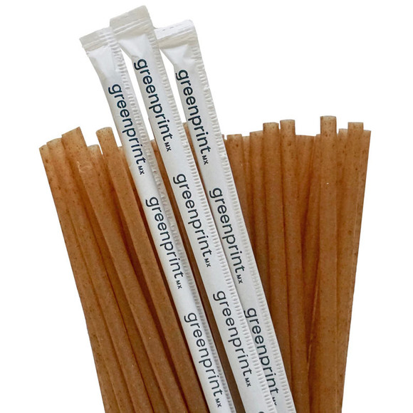 8" Natural Agave Straw Wrapped SNA21W