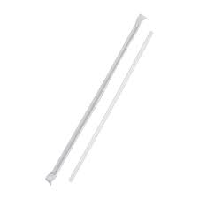 [10STR] 10" Clear Plastic Straw Wrapped