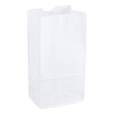 [08W] 8 lb Paper Bag White 6.25x3.63x12.5"