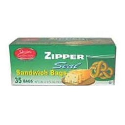 [ZIPLOCK-SANDWICH-RETAIL] Zipper Sandwich Bag 6.5"x5.5" Retail Pack 36/bx 35/cs