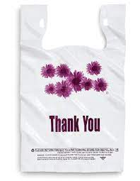 [LO-D BAG] 1/6 T-Shirt Bag Biodegradable Purple Flower LDPE