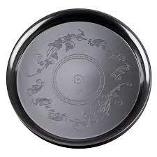 [B160] 16" Black Round Platter Tray