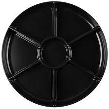 [B16LS] 16" Round Black Tray Lazy Susan 7 Comp