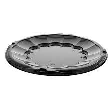 [9812K] 12" SmartLock Round Black Flat Tray