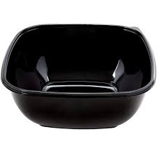 [94160B50] 10 lb 160 oz Bowl Square Black PET