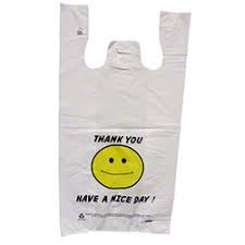 [16XHDW] 1/6 Bag T-Shirt White Smiley Face HDPE