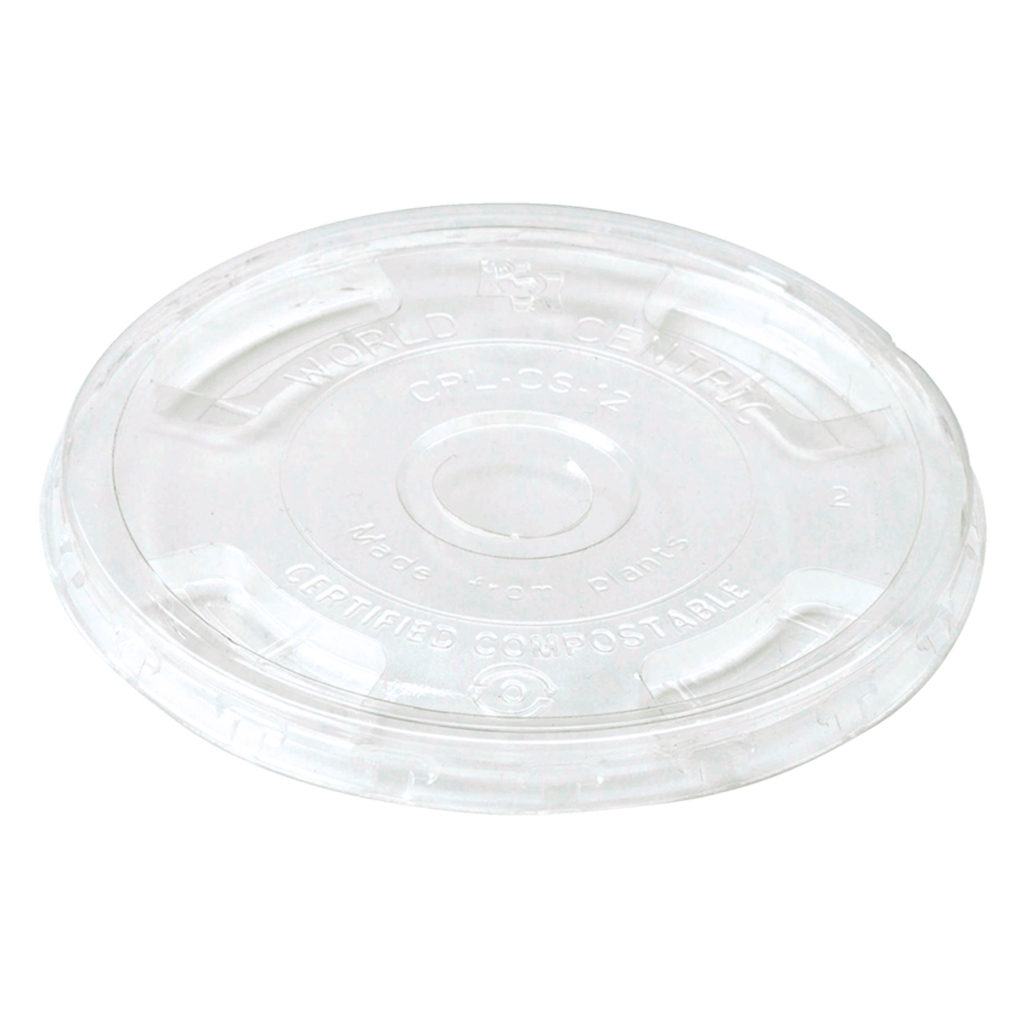 [CPL-CS-12] Lid PLA Flat Straw Slot 9Q - 24 oz Clear