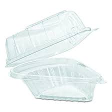 [C54HT1] 5.5x6x3" Pie Wedge Hinged Container Closeout