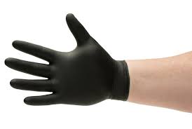 Nitrile Gloves Small Black Powder Free