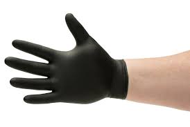 Nitrile Gloves Large Black Powder Free