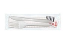 [MK82] Cutlery Kit Heavy White Fork Knife Napkin Salt Pepper