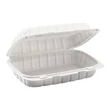 9x6x2.75" Hinged White MFPP Container