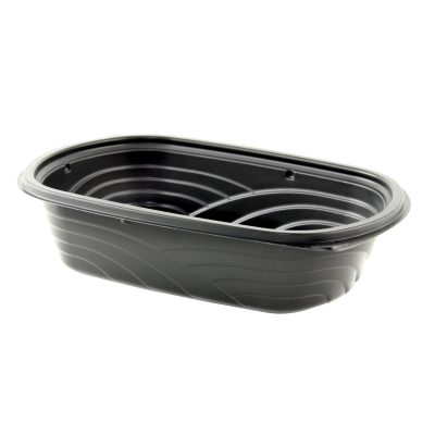 32 oz Container Black Microwave 9x6"