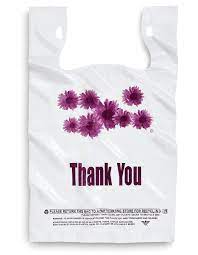 1/6 T-Shirt Bag Biodegradable Purple Flower