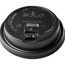 Lid Solo Dome Black Reclosable for Hot Paper Cups