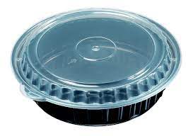 32 oz Round Black Microwave Combo 7" KP Closeout