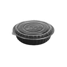 35 oz Round Black Microwave Combo 8" KP Closeout