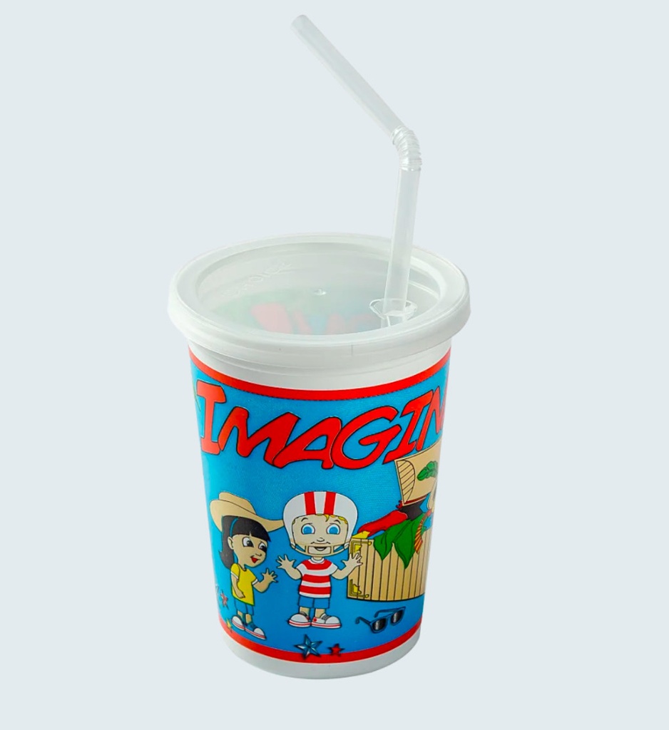 12 oz Kids Cup w/ Lid and Straw Combo PP