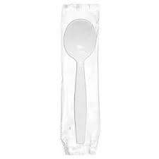 Wrapped Soup Spoon Medium Weight White