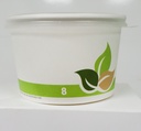 [ECO-8SOUPC] 8 oz Soup Combo Paper Green Beige Leaves PP Lid