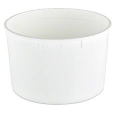 4 lb 64 oz Poly Tub Container White HDPE
