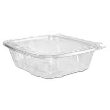 24 oz Hinged Rectangle Tamper Container Flat Lid
