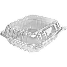 9x9x3" Clear Hinged Container Closeout