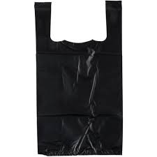 1/6 T-Shirt Bag Black Plastic HDPE