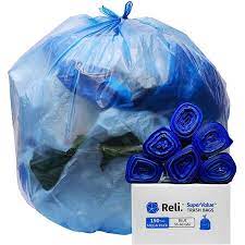 55 Gallon Blue Liner Recycle 38x58" 1.5 mil Lo-D