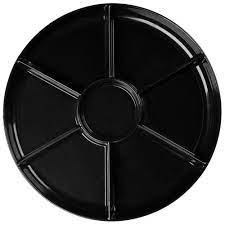 18" Round Black Tray Lazy Susan 7 Comp