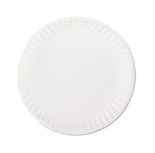 9" Coated Paper Plate White