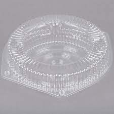 8" Shallow Hinged Clear Pie Container Closeout