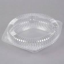 6" Shallow Hinged Clear Pie Container
