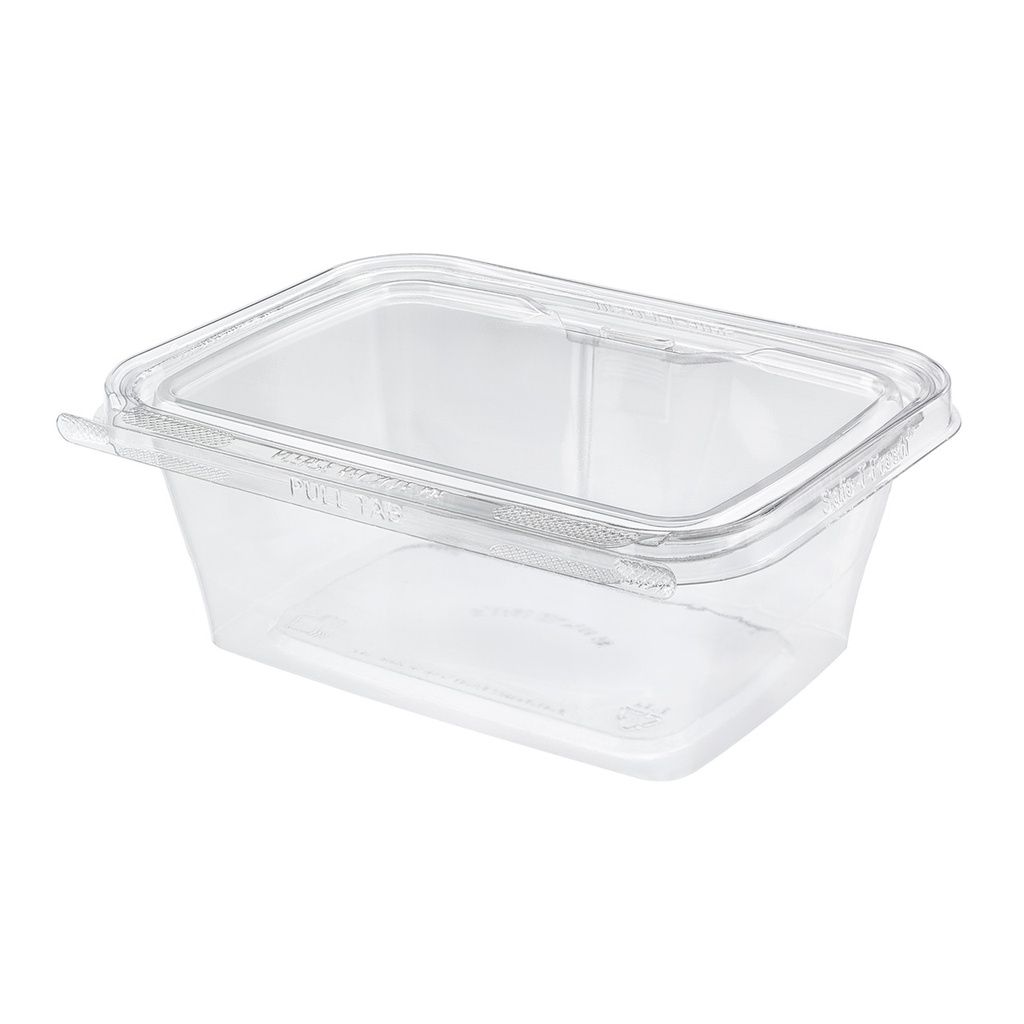 32 oz Tamper Resistant Hinged Oblong Container PET