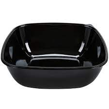 20 lb 320 oz Bowl Square Black PET