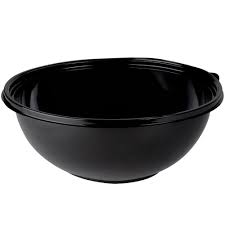 20 lb 320 oz Bowl Round Black PET