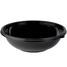 4 lb 64 oz Bowl Shallow Round Black PET