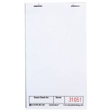 Guest Check Blank Single Copy White 100 Sheet KC100