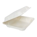 [88CB] PP88B 8x8x3" Hinged Container Bagasse Compostable