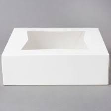 8x8x2.5" Cake Box Window White