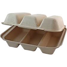 9.25x8x3" Taco Box 3 Compartment Fiber