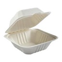[66B] PP66B 6x6x3" Hinged Container Bagasse Compostable