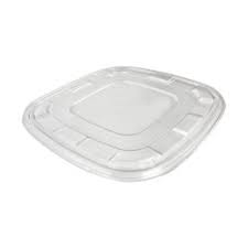 Lid Flat Square Clear PET for 160 240 oz Bagasse Bowls Closeout