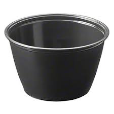 4 oz Black Souffle Portion Cup Plastic PP