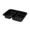 27 + 19 oz Oven Safe 2 Comp Container Black CPET Closeout
