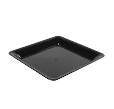 10.75x10.75" Square Tray Black Closeout