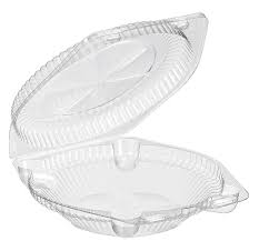 9" Shallow Hinged Clear Pie Container