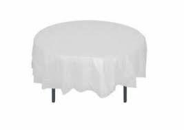 Table Cover 84" Round White Plastic