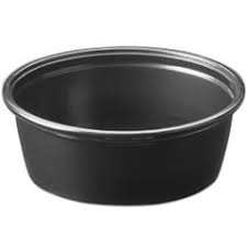 2 oz Black Souffle Portion Cup Plastic PP